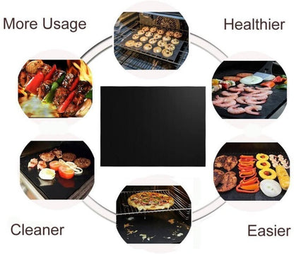 MIU 6-Pack PRO Non-Stick Reusable BBQ Grill Mats - Non-Toxic PFOA & BPA FRE