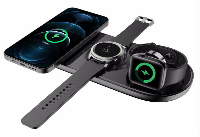 TEQ 15W 5-in-1 Fast Wireless Charger - iPhone 16, 15 Apple/Samsung Watch, AirPod