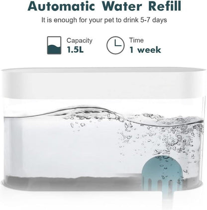 Ameifu 2-in-1 Cat Pet Bowls Food & Water Dispenser with Automatic Water Fountain