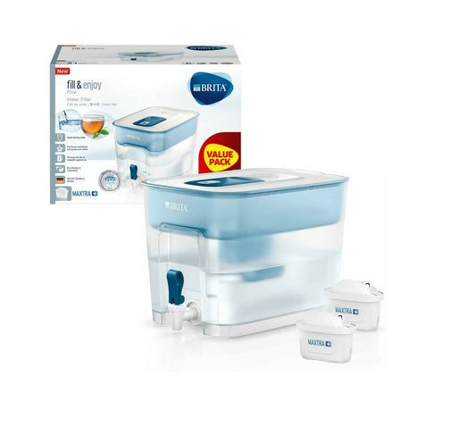 Brita Flow Cask + 2 Maxtra+ Filter cartridge Water Purification Filter 8.2L Set