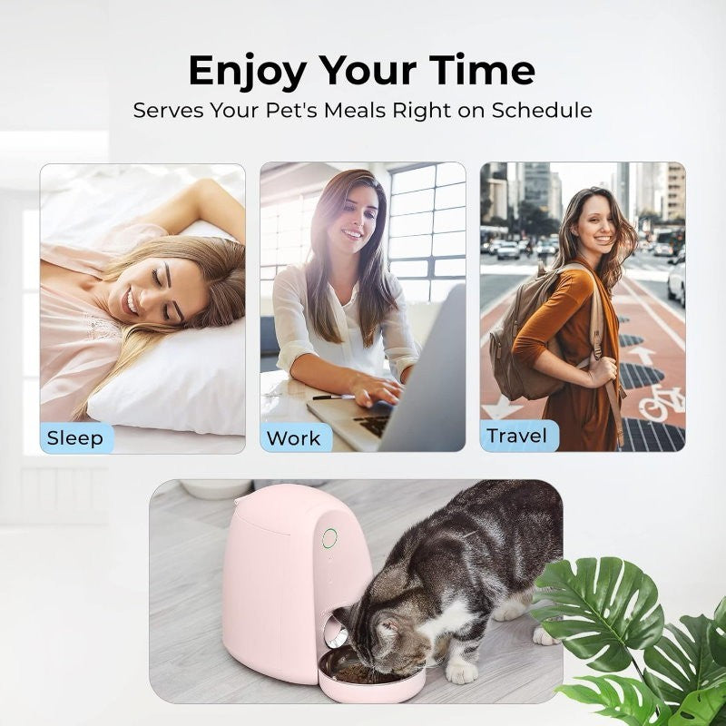 DOGNESS F05 App Smart Pet Dog/Cat Feeder Mini 2L with Microphone for Small Pets