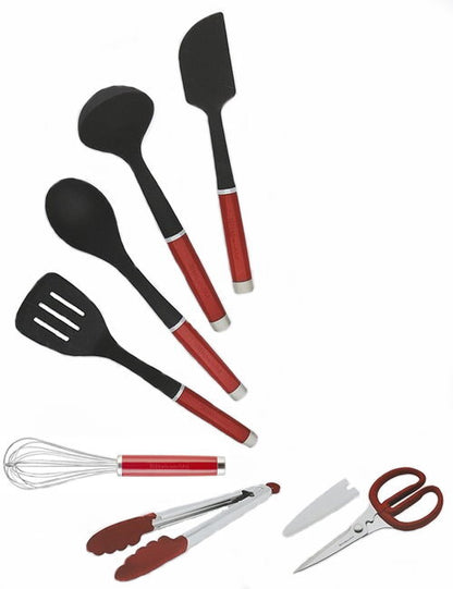 KitchenAid 7 Piece Kitchen Tool & Gadget Set - Turner, Spoon, Ladle, Tipped Tong
