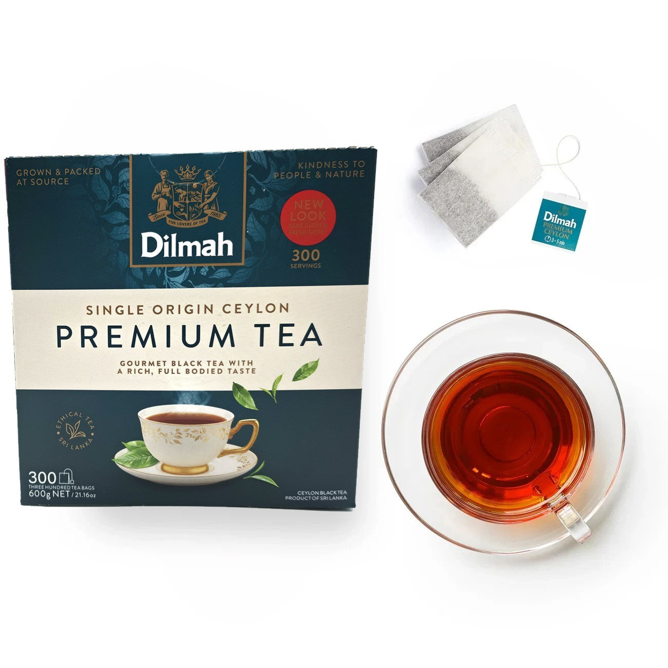 Dilmah Premium Ceylon Black Tea 300 Bags – Handpicked Single Origin Sri Lanka