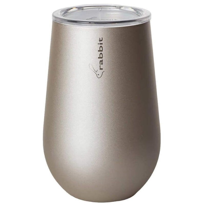 Rabbit 4-Pack Double Wall Stainless Steel 12oz Wine Tumbler Set with Lids