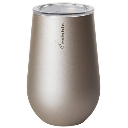 Rabbit 4-Pack Double Wall Stainless Steel 12oz Wine Tumbler Set with Lids