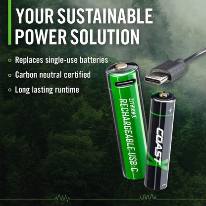 COAST 8 Battery Pack ZITHION-X AA/AAA USB-C Rechargeable Lithium Batteries