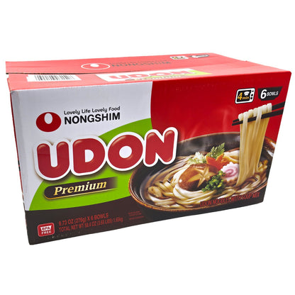NongShim Premium Udon Japanese Style Instant Noodle Soup Bowl No MSG 6 x 276g