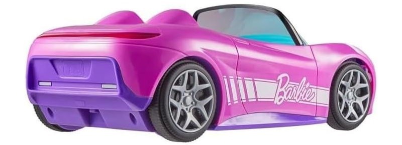 Hot Wheels Mattel Barbie RC Toy Car Convertible with 2 Dolls, Sticker Sheet