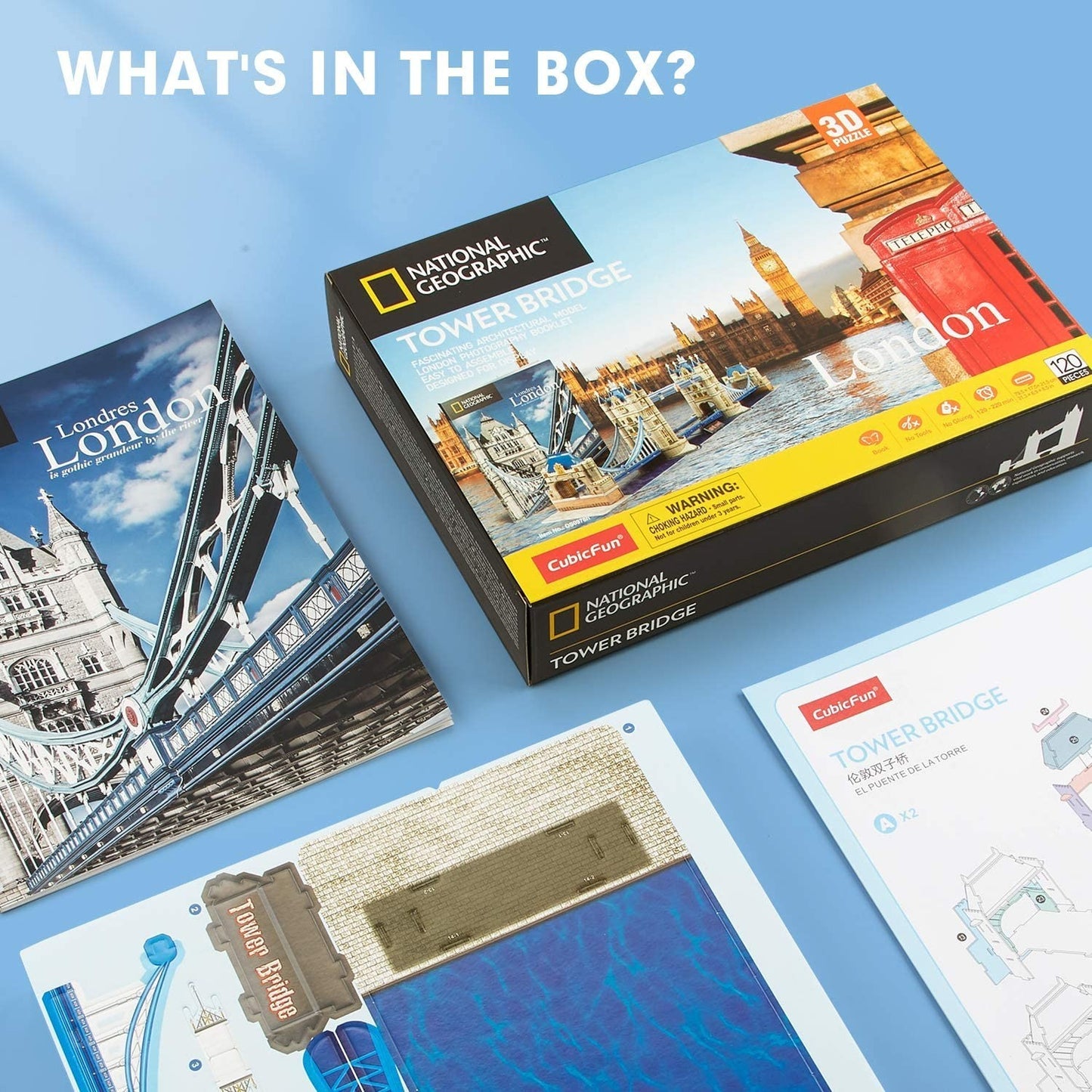 National Geographic London Tower Bridge 3D Puzzle Architectural Model With Book