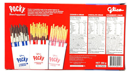 12 x 40g Glico Pocky Chocolate Cookies & Cream Strawberry Cream Biscuit Sticks