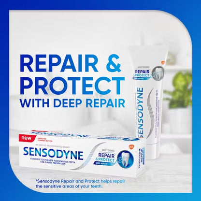 4 x 100g Sensodyne Repair & Protect Whitening Toothpaste Oral Dental Health Care