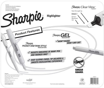 Sharpie 18-Pack Highlighter Variety Pack Clear View Gel Pocket Tank Mixed
