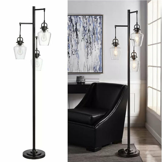 Artworks in the Garden Basia Steel 3-Light Tree Floor Lamp - 183cm Height