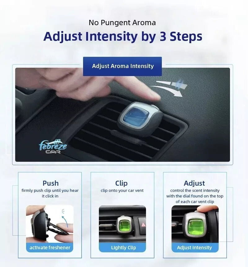 Febreze 5-Pack Mini Car Air Freshener Vent Clips Scents 5 x 2mL Up to 150 Days