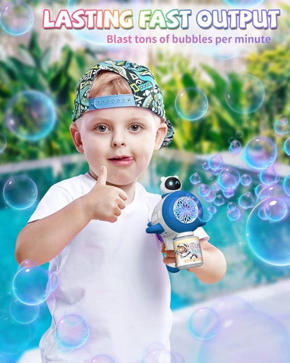 Mercita Space Electric Bubble Guns Machine with Light & Battery for Kids