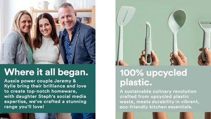 eKu Upcycle Kitchen Utensils Caviar - Spoon, Ladle, Square Turner, Swivel Peeler