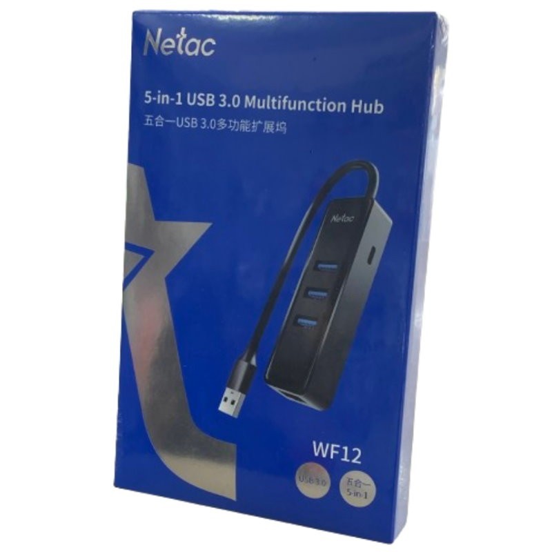 Netac 5-in-1 USB 3.0 Hub with 1000Mbps Gigabit RJ45 & Type-C Power Supply