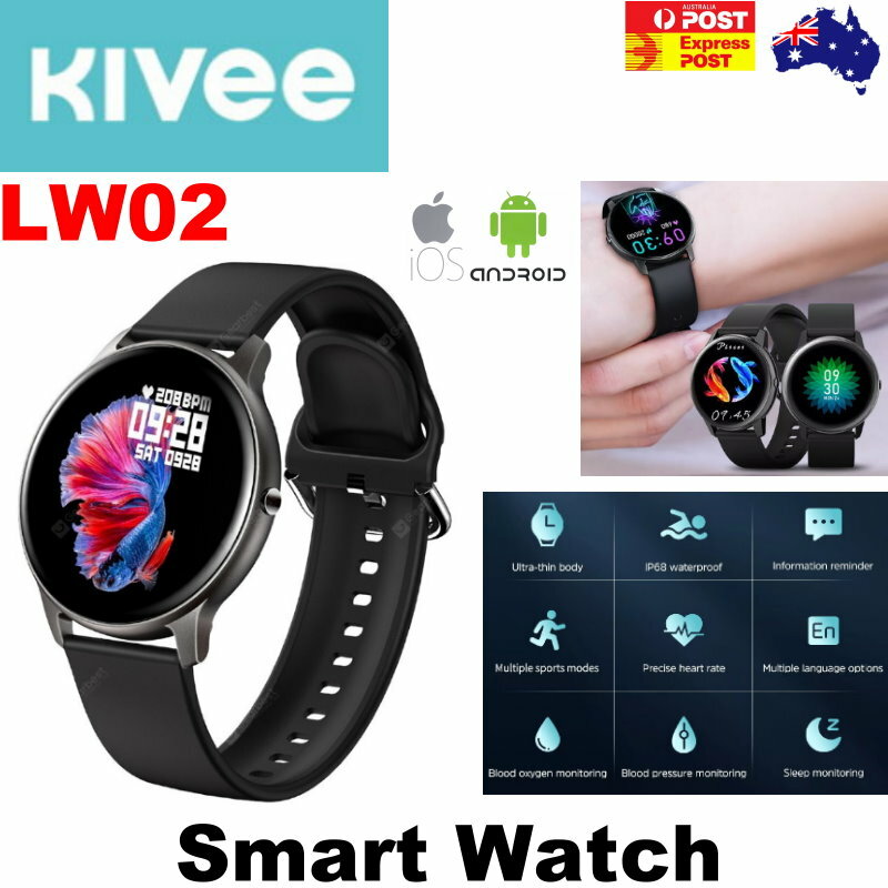 Kivee LW02 Touch Screen Waterproof Fitness Tracker Smart Watch for iOS & Android