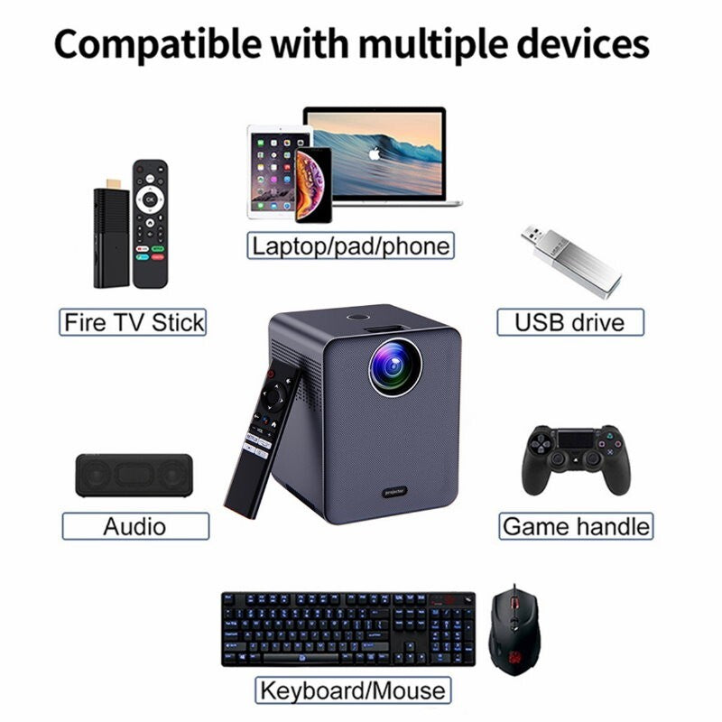 Topleo 5G WiFi Bluetooth 1080P Portable Projector Supported 400" Home & Outdoor