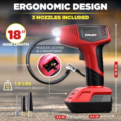 Automatic Cordless Portable Rechargeable Tyre Inflator Air Compressor Gauge 12v