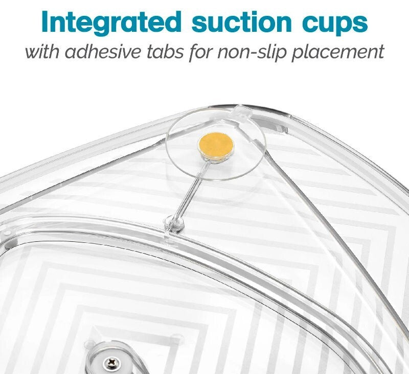 Polder 2-Pack E-Z Reach Rotating 360° Storage Tray for Fridge, Cabinet 40 x 30cm