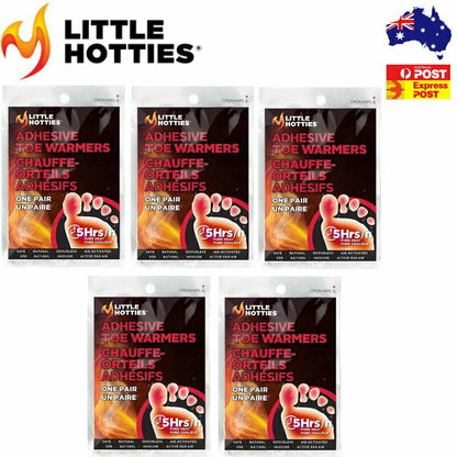 LITTLE HOTTIES 5 Hours Toe Warmers Indoor Outdoor Safe Natural Ski Winter