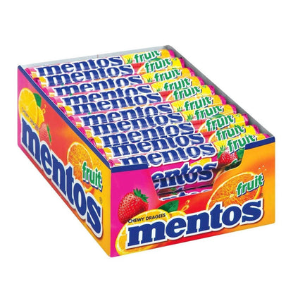Mentos Fruit Rolls 40 x 37.5g Chewy Candy Sweets Dragees Assorted Fruit Flavour