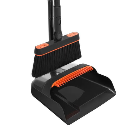 Carrara Home 46.5" 180° Rotatable Broom and Dustpan Set with Self-Cleaning Teeth