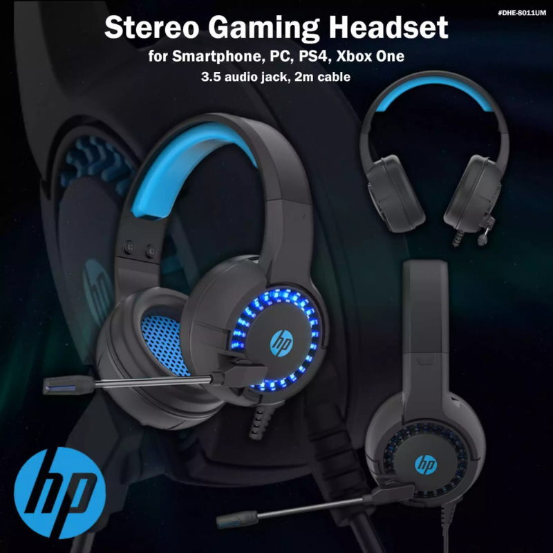 HP DHE-8011UM Gaming Headset w/ Microphone USB & 3.5mm For PC PS4 Xbox One