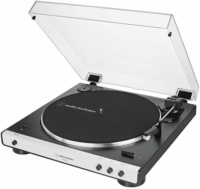 Audio Technica AT-LP60XBT-WH Wireless Fully Automatic Belt-Drive Turntable 33/45