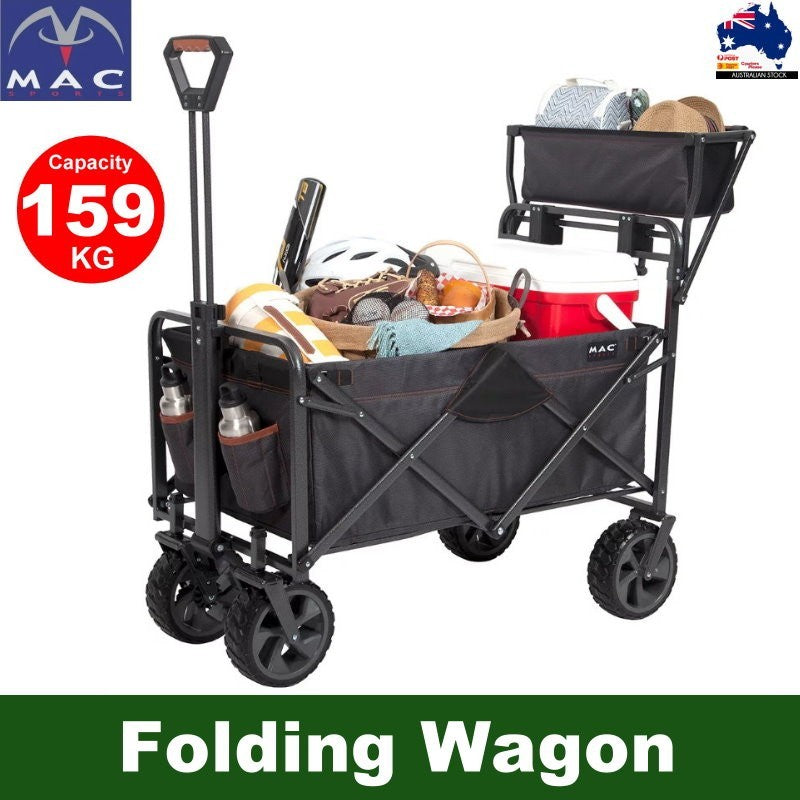 MacSports XXL Heavy Duty Collapsible Outdoor Push Pull Folding Wagon All Terrain