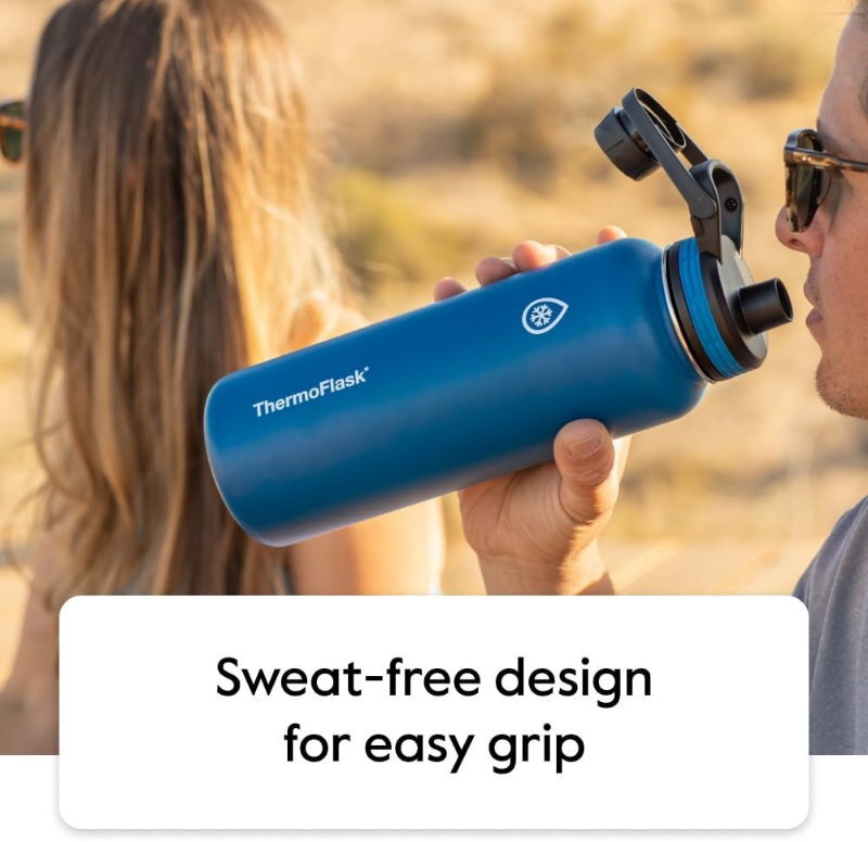 ThermoFlask 2-Pack Double Wall Vacuum Insulated Stainless Steel Water Bottles