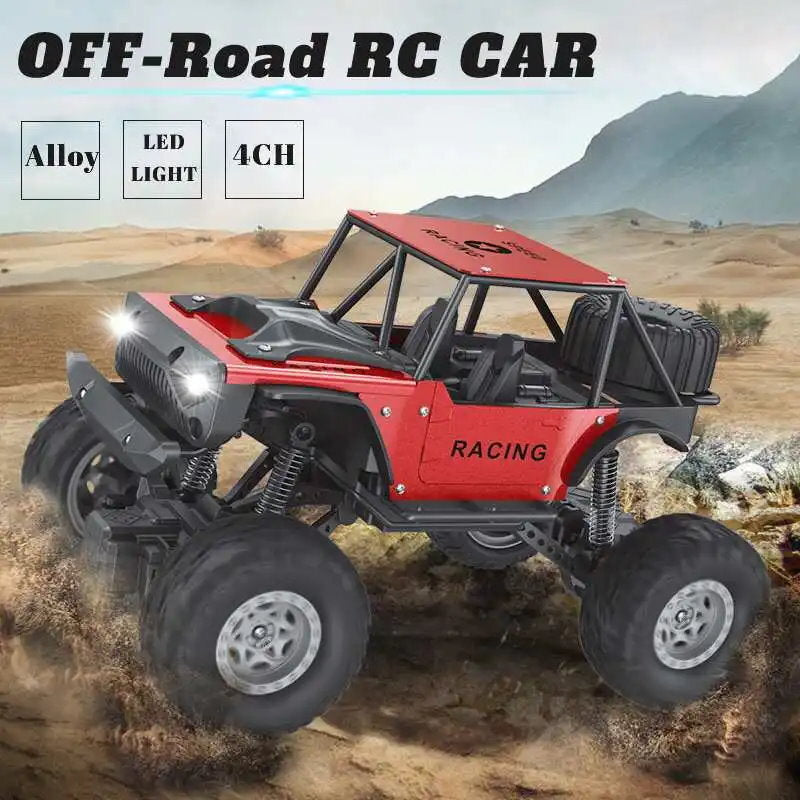 MGRC RTR 1/18 Scale 2.4G RWD RC Off-Road Car 2WD High Speed w/ LED Lights, Alloy