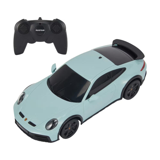 Porsche 911 Dakar Teal Green Kids RC Radio Remote Control Model Toy Car 1:24