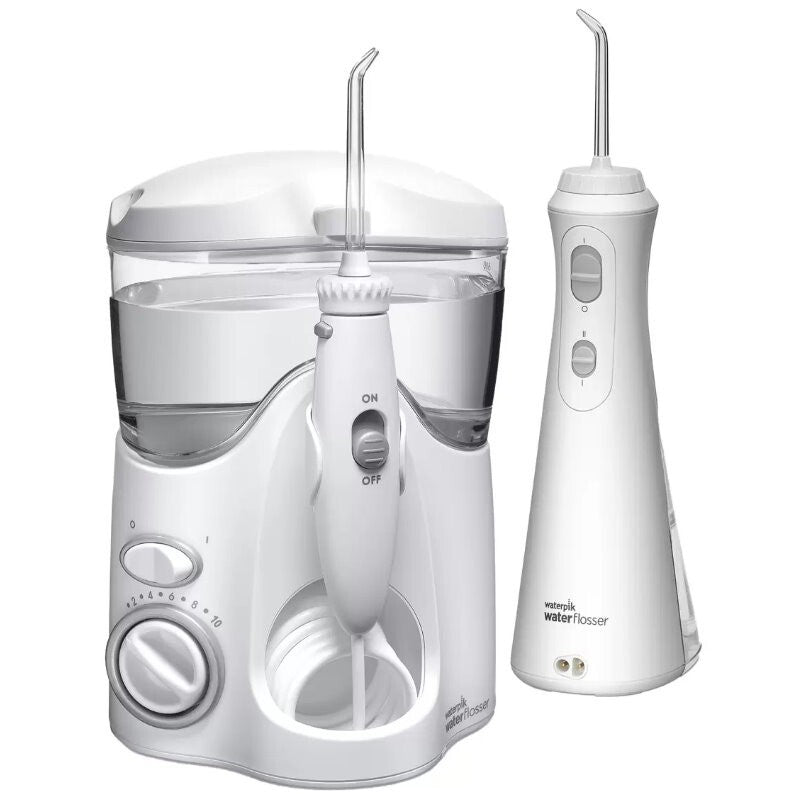 Waterpik Ultra & Travel Cordless Plus Water Flosser Pack +10 Accessory Tip