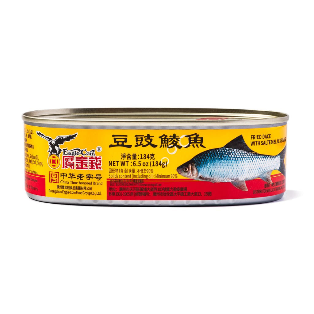Eagle Coin 184g x 4 Fried Dace with Salted Black Bean Tin Asian Can Fish 鹰金钱豆豉鲮鱼