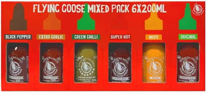 Flying Goose 6-Pack Sriracha Chilli Sauce Selection Mixed Flavours Spicy Set