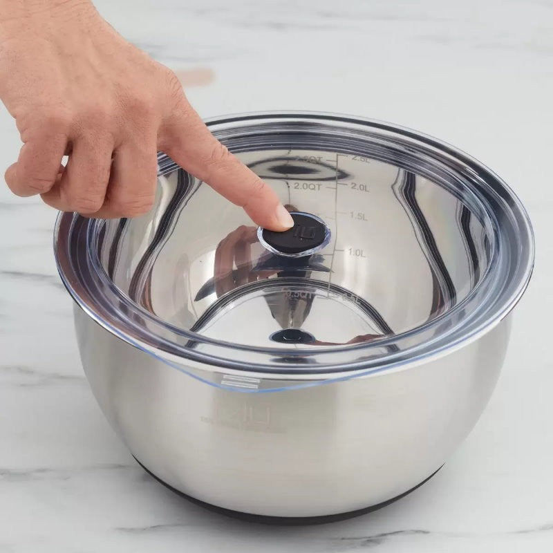 MIU 11-Piece 18/8 Stainless Steel Mixing Bowls Set with 4 Lids & 3 Graters
