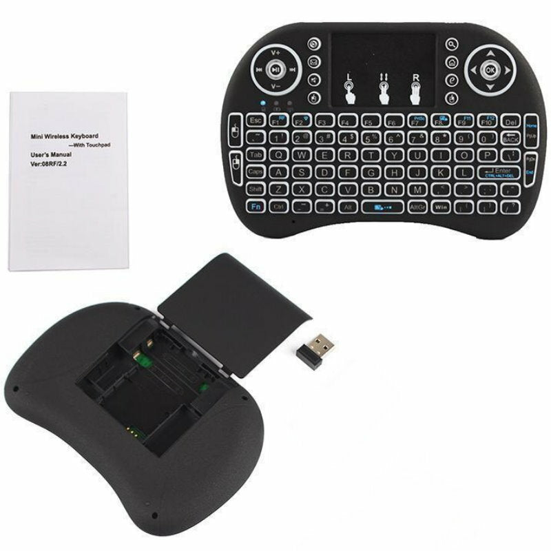 3 Colour LED Wireless Mini Keyboard Touchpad for Smart TV Android Box PC GAMES