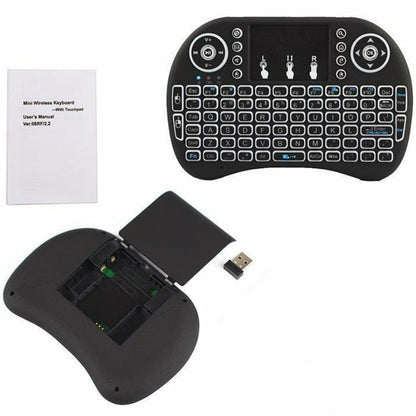 3 Colour LED Wireless Mini Keyboard Touchpad for Smart TV Android Box PC GAMES