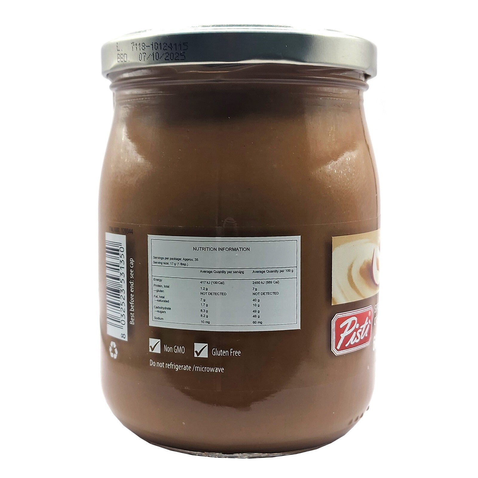Pisti Premium Italian Hazelnut Creme Bread Spreadable Gourmet Cream Paste 600g