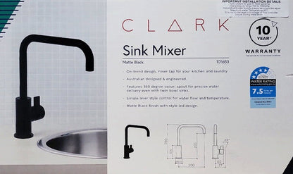 Clark CL10017.B4A Round Blade Sink Mixer Matte Black