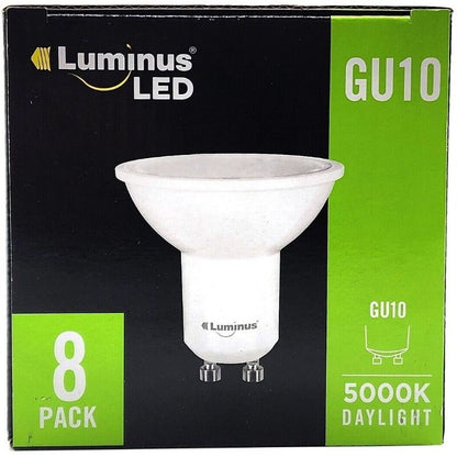 Luminus 8-Pack Dimmable GU10 LED Bulb 6W 500LM 5000K Daylight Recessed Downlight