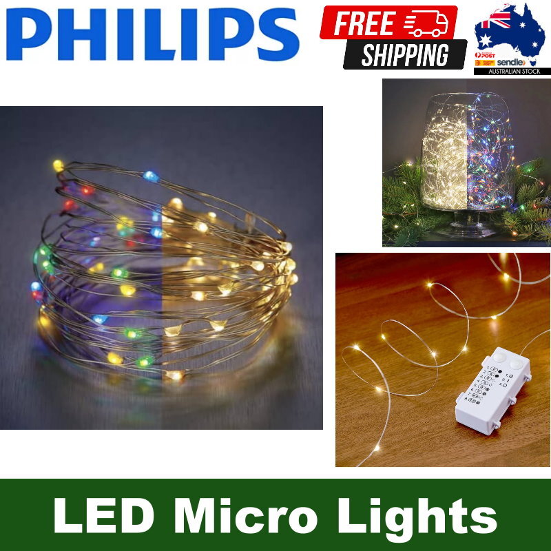 Philips 8 Functions Dual Colour Battery Operated 50 LED Micro Lights Color Chang