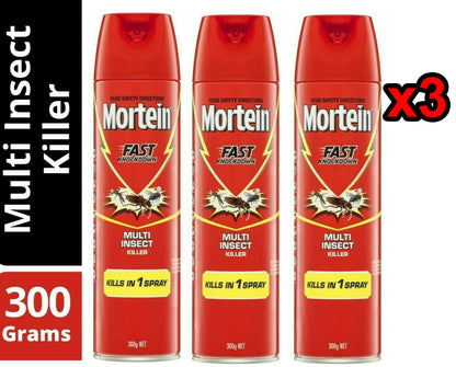 3x Mor tein Fast Knockdown Multi Insect Fly Mosquito Bugs Killer Pest Spray 300g