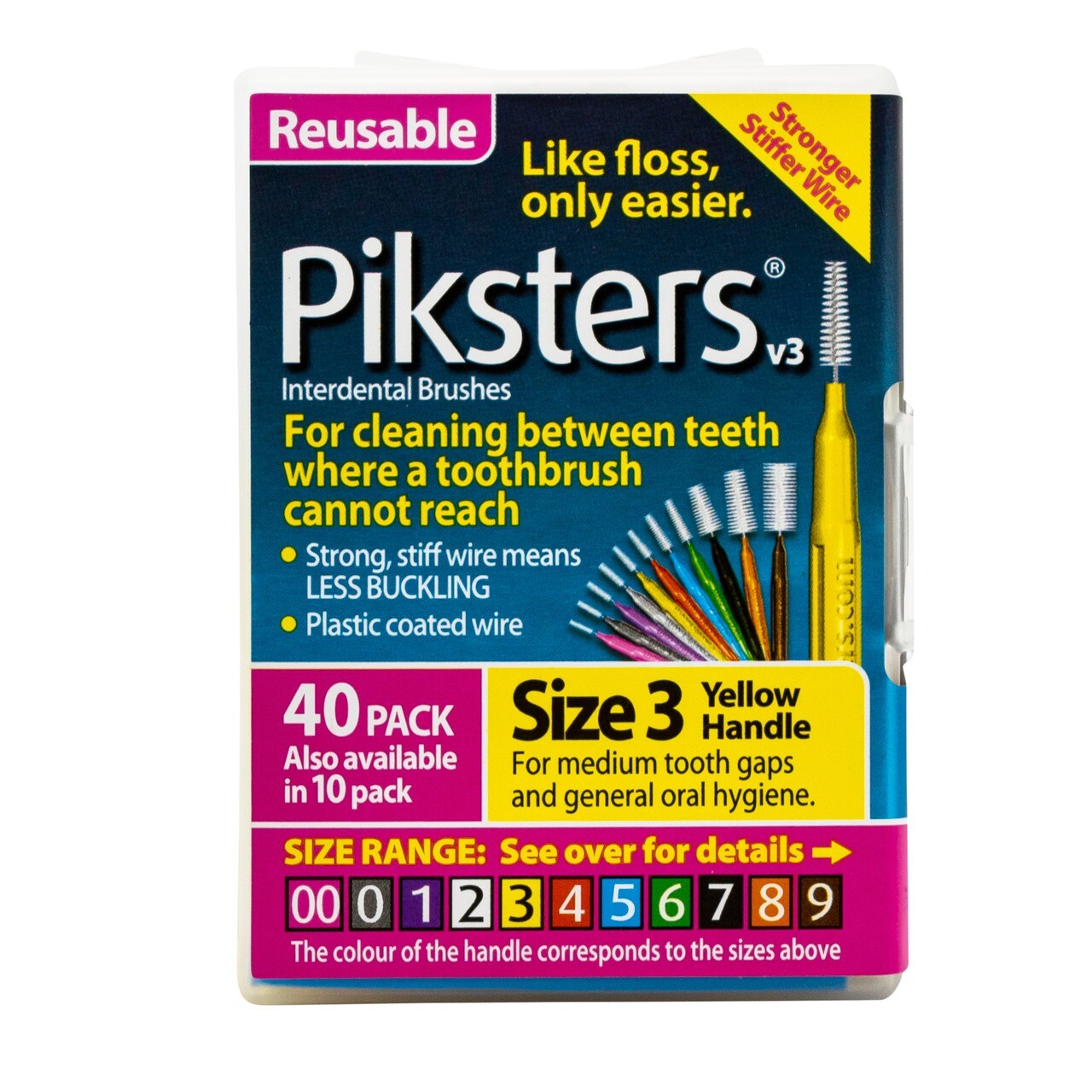 120 x Piksters Interdental Brushes Oral Dental Floss Size 3 Teeth Clean Pick