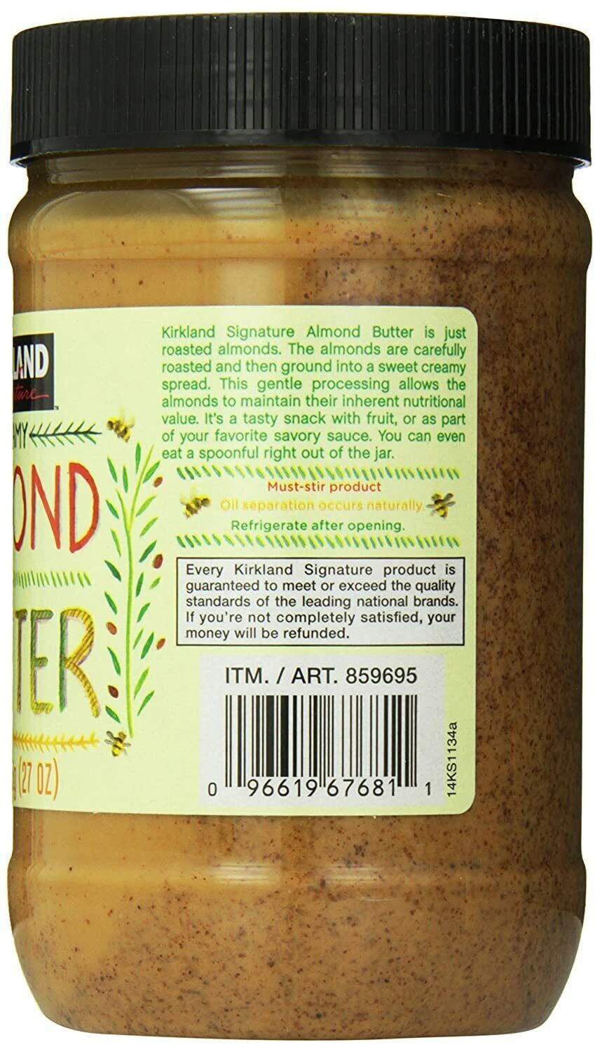 Creamy Smooth Roasted Almond Butter Pantry Spreadable Classic Bread Snack 765g