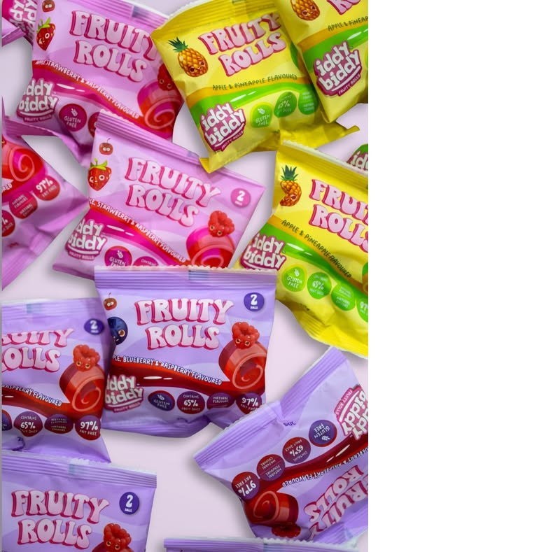 Iddy Biddy 80-Pack Apple Strawberry/Raspberry Flavour Fruity Rolls 800g -Express