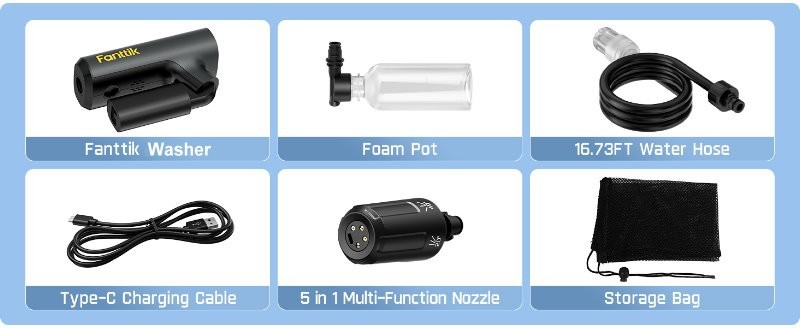 Fanttik K100 Flip Foldable Portable Cordless Electric Pressure Washer Gun