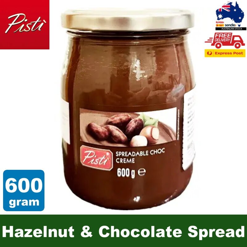 Pisti Spreadable Choc Creme Chocolate and Hazelnut Cream Spread 600g Italian